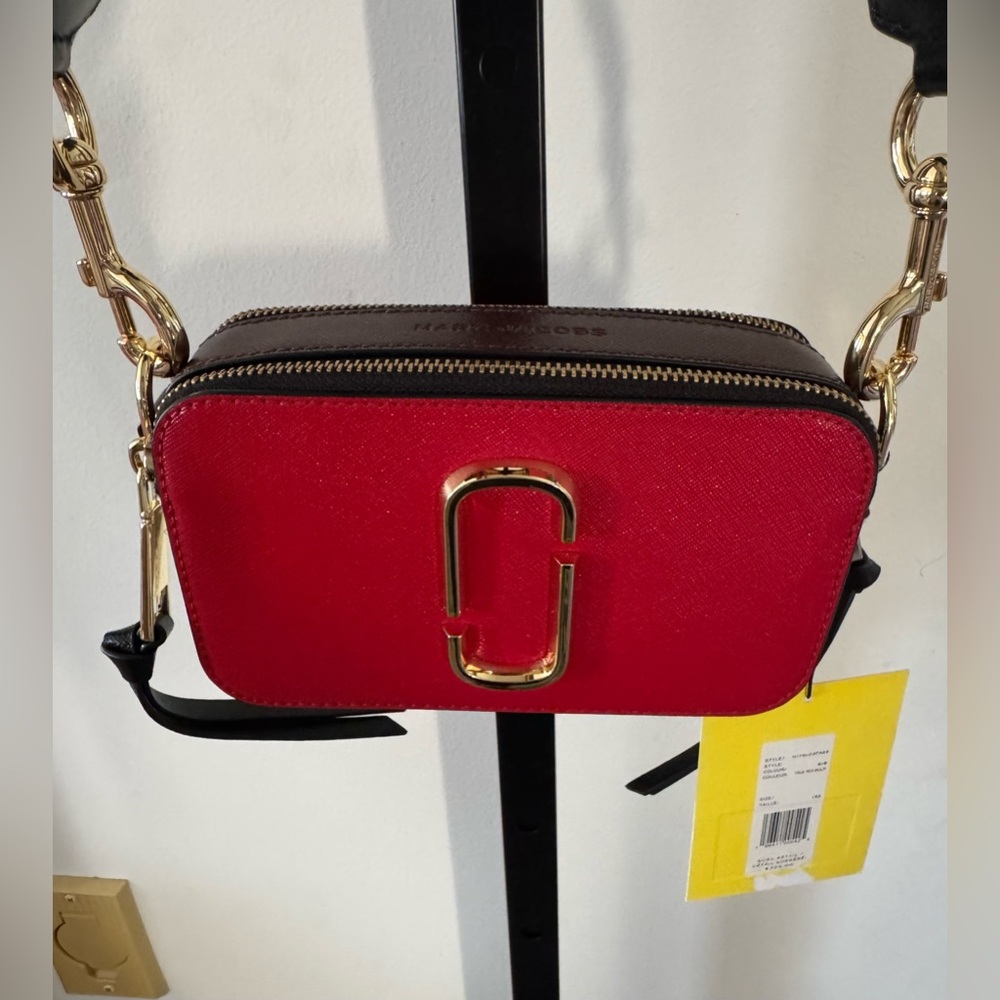 NWT Marc Jacobs The Snapshot Americana True Red Multi Leather Camera Bag - Picture 5 of 13